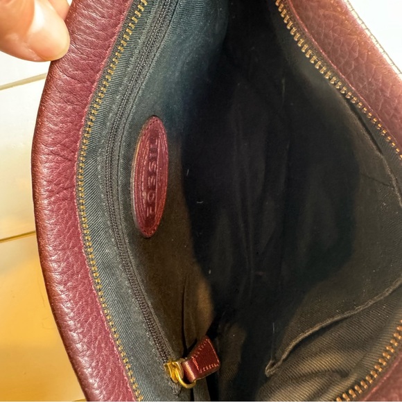 FOSSIL Leather Preston Crossbody Bag Purse Adjustable Strap Espresso Brown - Picture 5 of 10